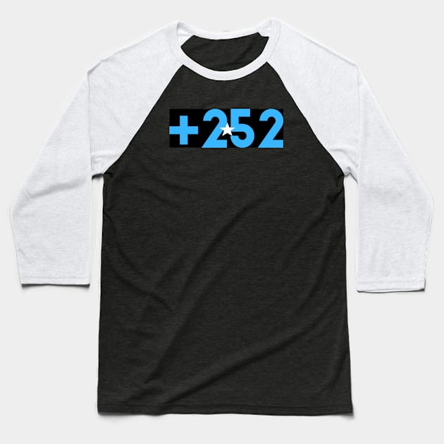 Somalia +252 Country calling code Baseball T-Shirt by Tony Cisse Art Originals